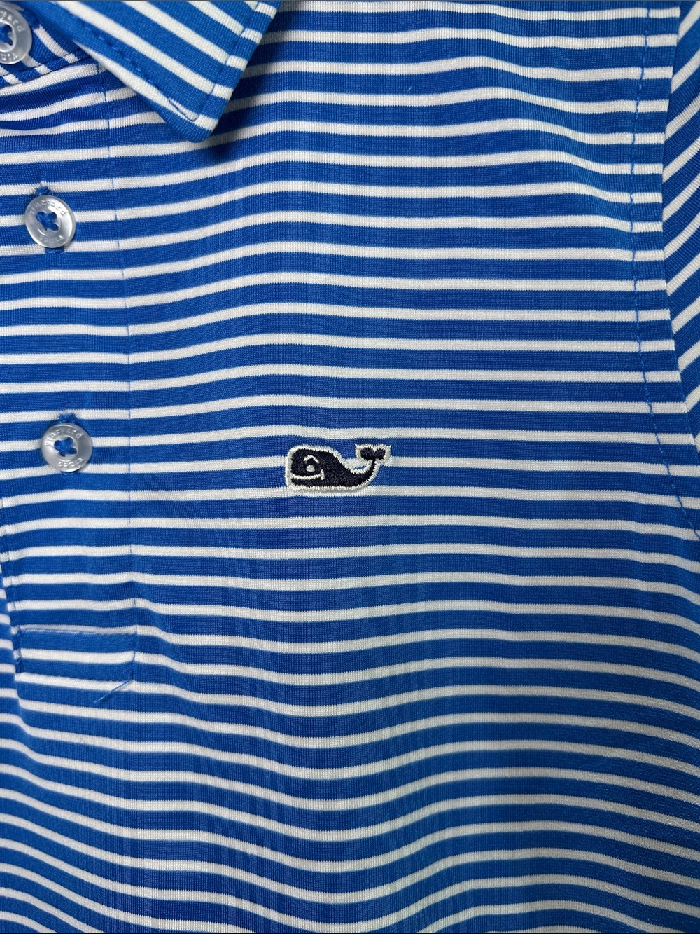 Vineyard Vines On the Go Sankaty Blue & White Striped Polo Shirt - Kids Size 5 - Picture 3 of 12